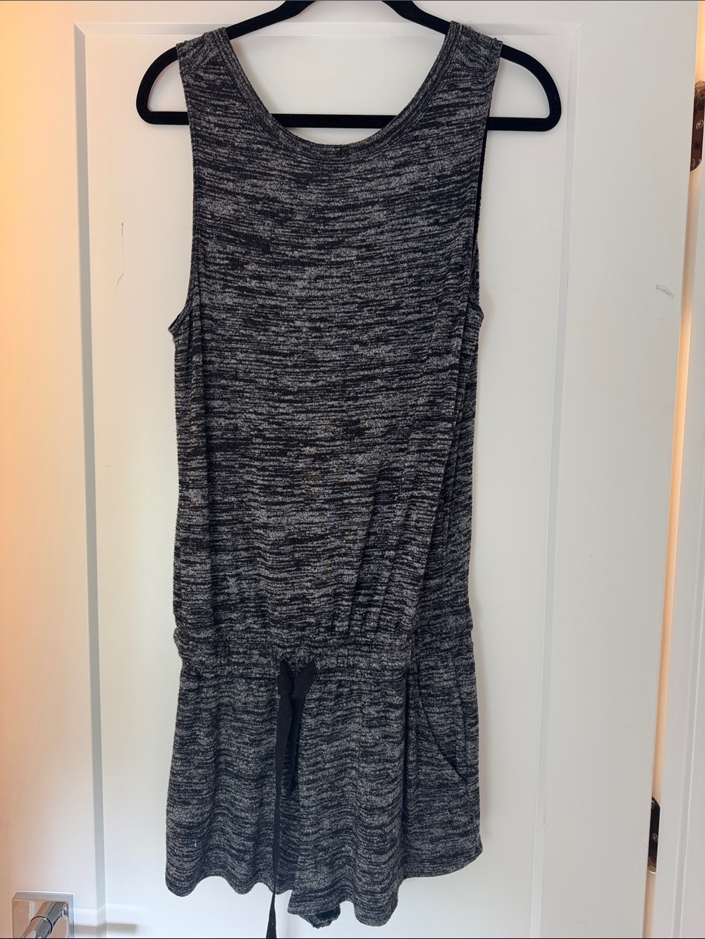 Wilfred Heathered Black and Gray Sleeveless Romper